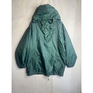 Vintage Phenom 1991 Anorak Jacket Green Insulated Pullover Hooded Mens Small